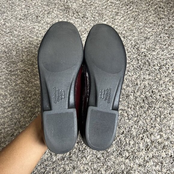 SAS Women's Metro Horsebit Patent Leather Loafer Shoes Burgundy Red Size 6 W - Picture 4 of 11